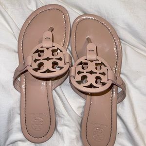 Tory Burch Miller Sandals Size 7 Baby pink Patent leather